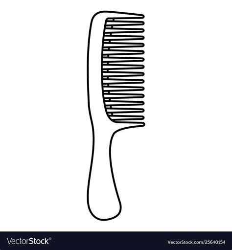 suklay clipart black and white|Line art black and white comb vector image .